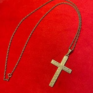 Vintage 80’s 120th 12k gold filled cross and chain